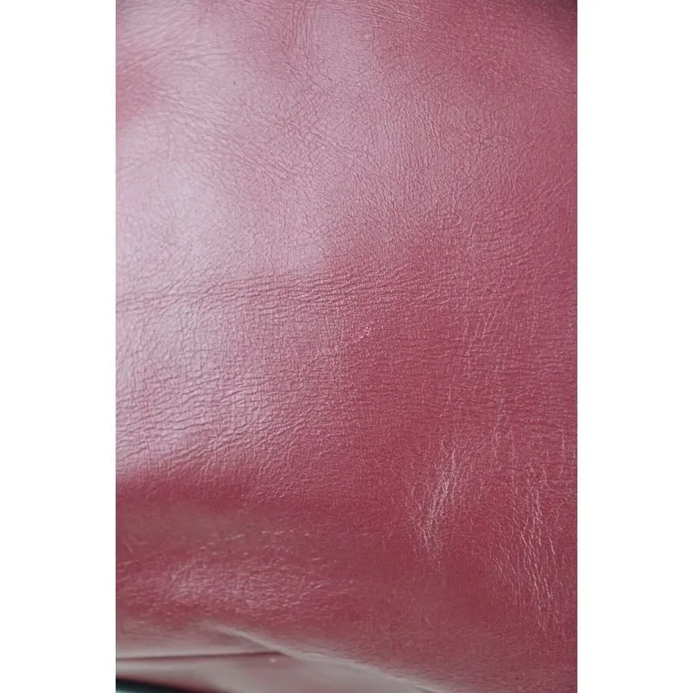 Kate Spade BURGUNDY WHITE GENUINE LEATHER X-BODY SATCHEL SHOULDER BAG HANDBAG